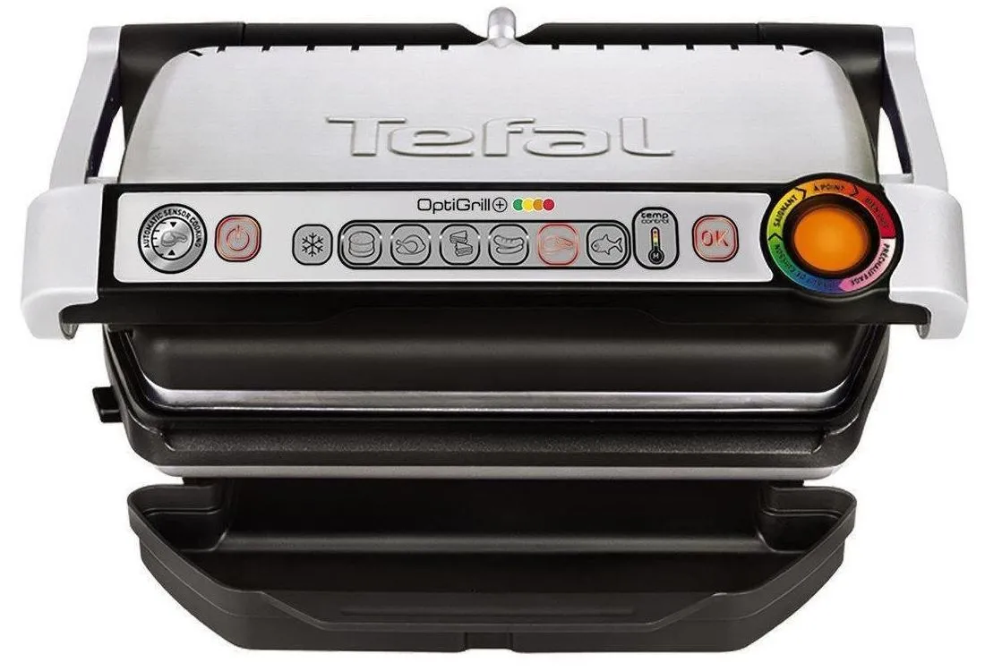 Электрический Гриль Tefal OptiGrill, 2000Вт, Серебристый