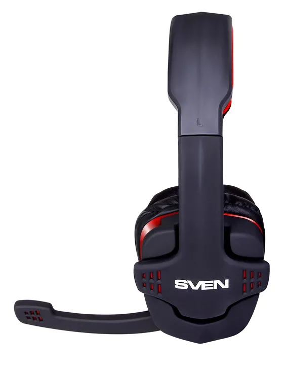 Căști gaming SVEN AP-G855MV, Cu fir, Negru/Roșu