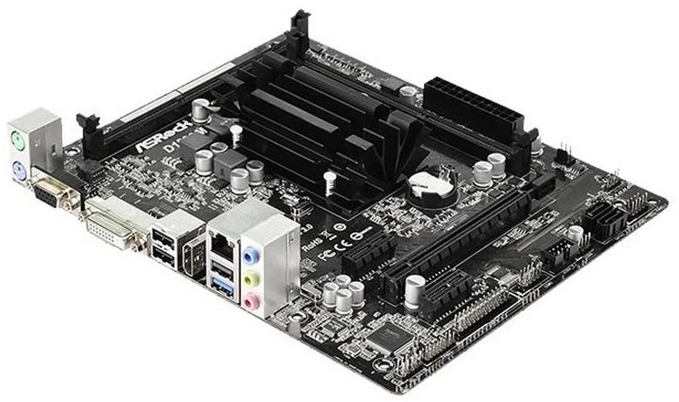 Материнская плата ASRock D1800M, Intel J1800, Micro-ATX