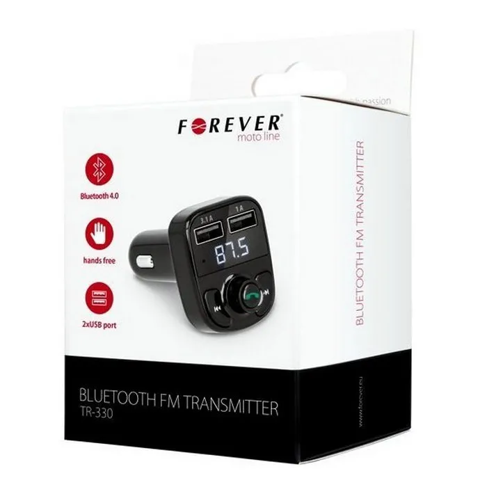 FM Transmitter Forever, Bluetooth, TR-330, Black