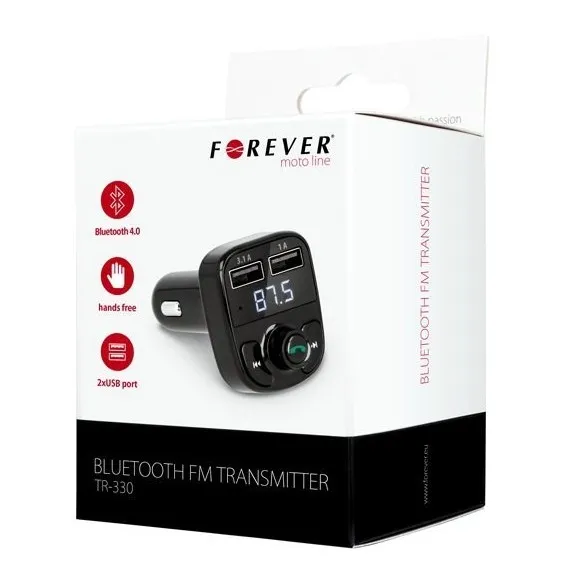 FM Transmitter Forever, Bluetooth, TR-330, Black
