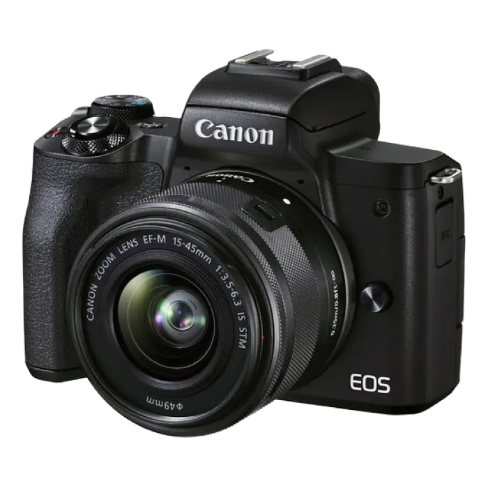 Aparat Foto Mirrorless Canon EOS M50 Mark II, Black + EF-M 15-45 IS, Negru