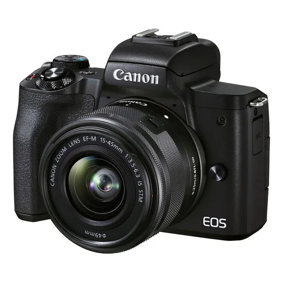 Aparat Foto Mirrorless Canon EOS M50 Mark II, Black + EF-M 15-45 IS, Negru