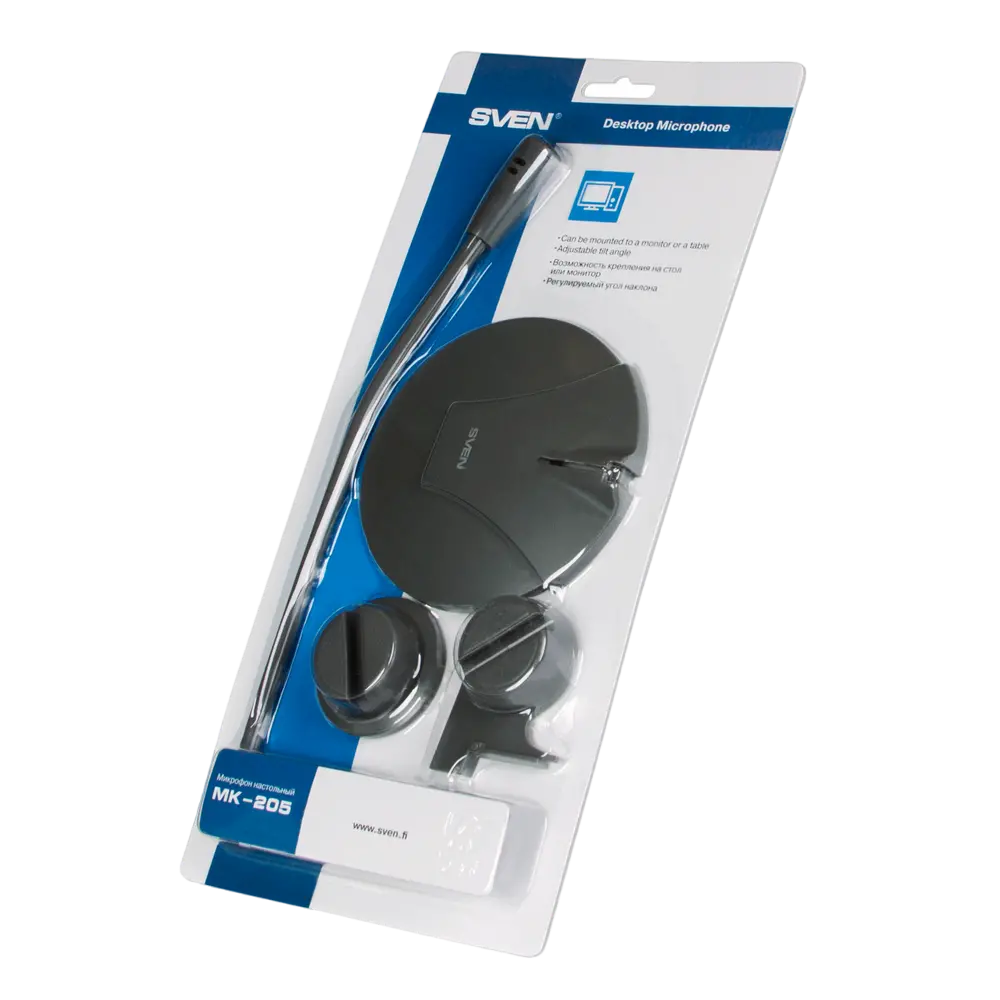 Компьютерный микрофон SVEN MK-205, Проводной аналоговый, Серый