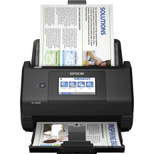 Scaner de documente cu alimentare automată Epson WorkForce ES-580W, A4, Negru
