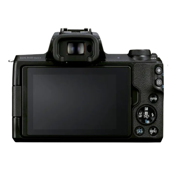 Aparat Foto Mirrorless Canon EOS M50 Mark II, Black + EF-M 15-45 IS, Negru