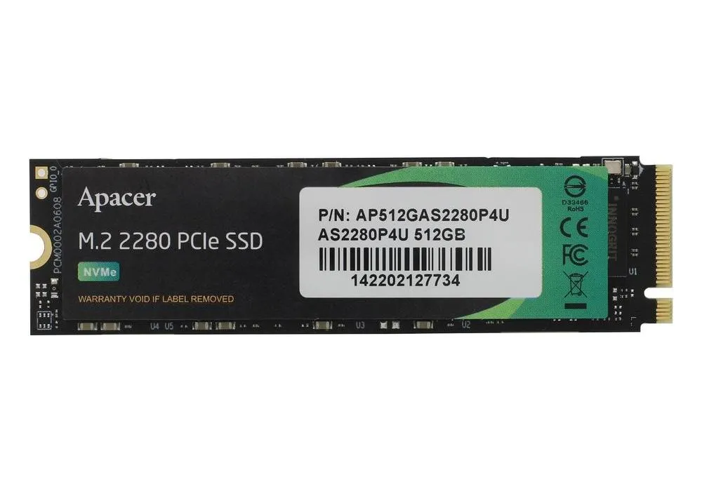 Накопитель SSD Apacer AS2280P4U, 512Гб, AP512GAS2280P4U-1