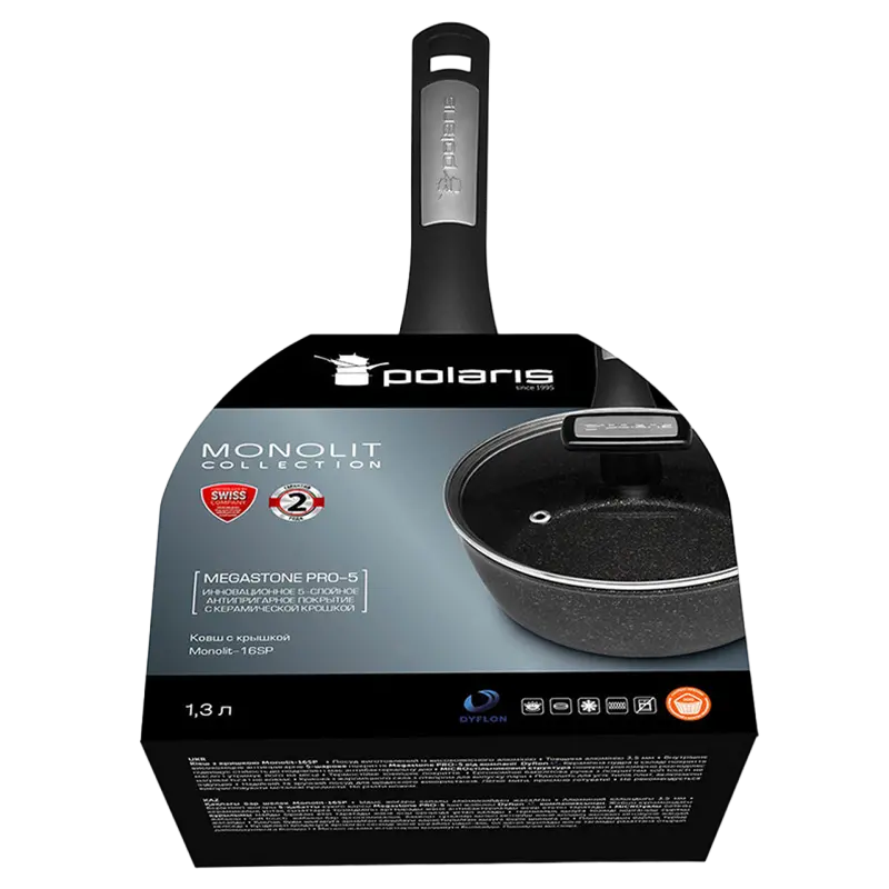 Cratița Polaris Monolit-16SP, 1,3L, Negru