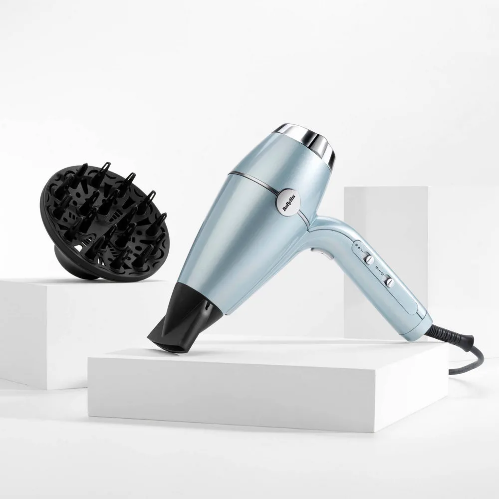 Фен BaByliss Hydro-Fusion D773DE, 2100 Вт, Голубой