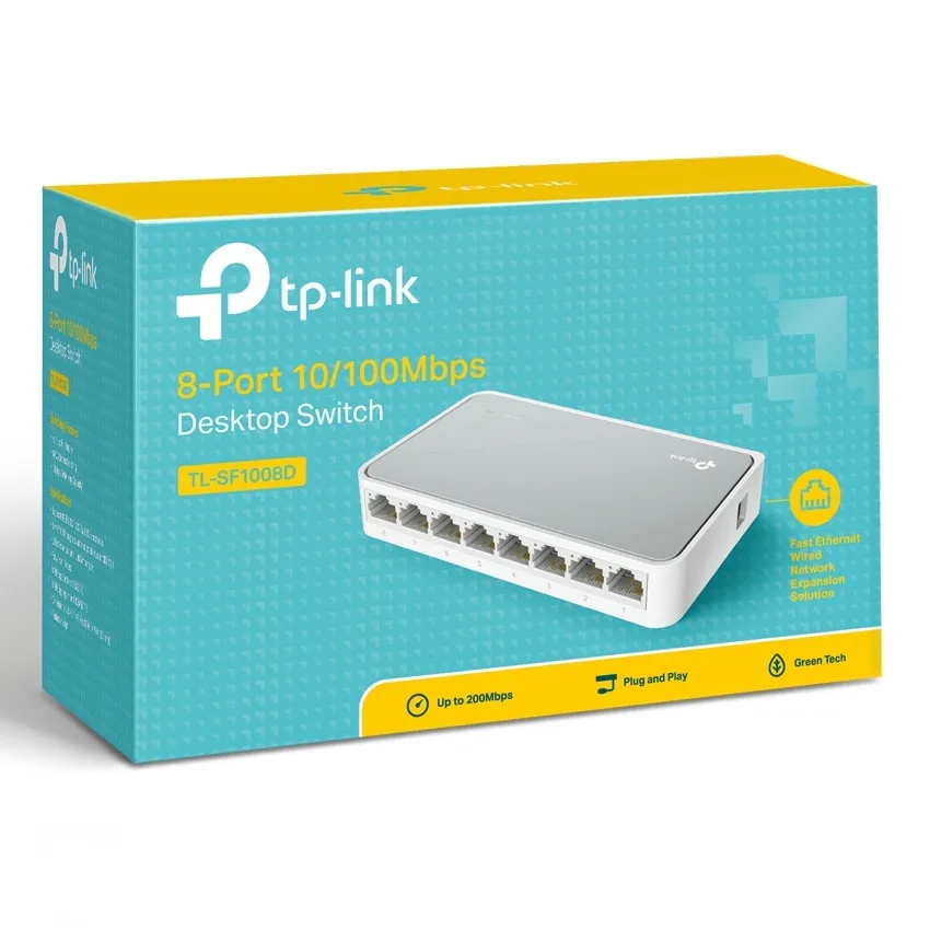 Сетевой коммутатор TP-LINK TL-SF1008D, 8x 10/100 Мбит/с