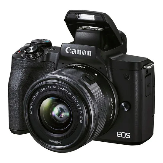 Aparat Foto Mirrorless Canon EOS M50 Mark II, Black + EF-M 15-45 IS, Negru