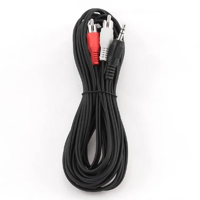 Cablu audio Cablexpert CCA-458-5M, 3.5mm 3-pin (M) - 2x RCA (M), 5m, Negru