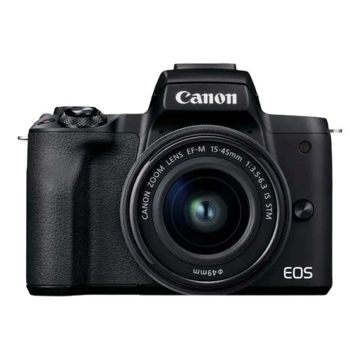 Aparat Foto Mirrorless Canon EOS M50 Mark II, Black + EF-M 15-45 IS, Negru