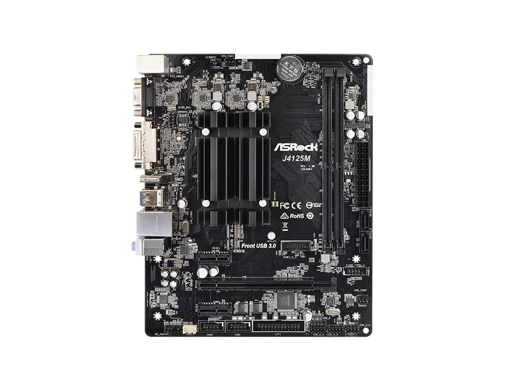 Материнская плата ASRock J4125M, Intel J4125, Micro-ATX