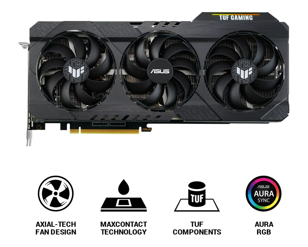 Placă Video ASUS TUF-RTX3060TI-O8G-V2-GAMING,  8GB GDDR6 256bit