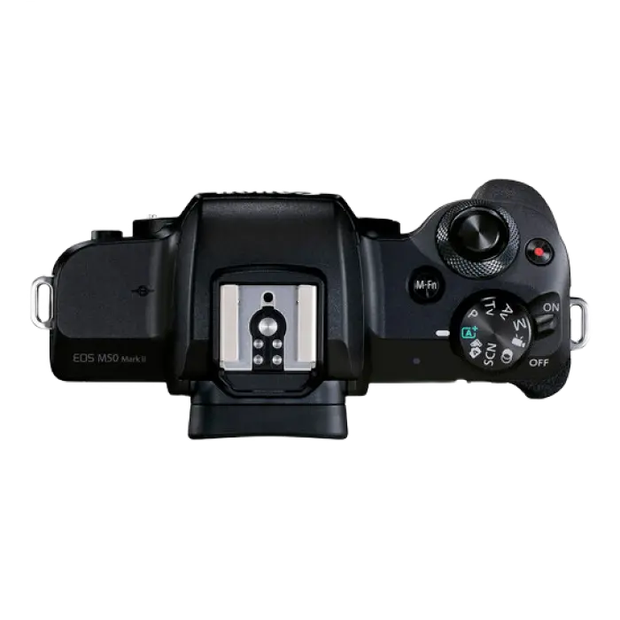 Aparat Foto Mirrorless Canon EOS M50 Mark II, Black + EF-M 15-45 IS, Negru