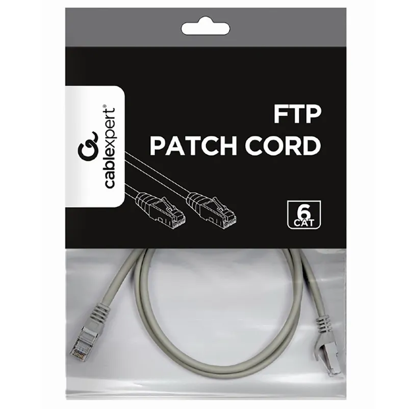 Patch cord Cablexpert PP6-1M, Cat6 FTP , 1m, Gri