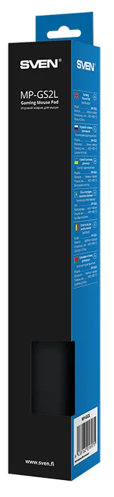 Gaming Mouse Pad SVEN GS2L, 450 x 400 x 3mm, Fabric surface for Speed, Rubberized base, Black