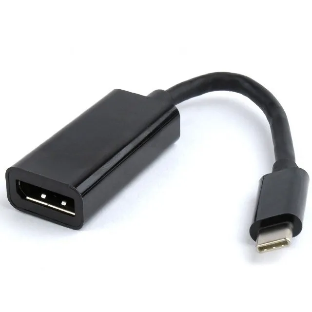 Adaptor Video Cablexpert A-CM-DPF-01, Type-C - DisplayPort (F), 0,15m, Negru
