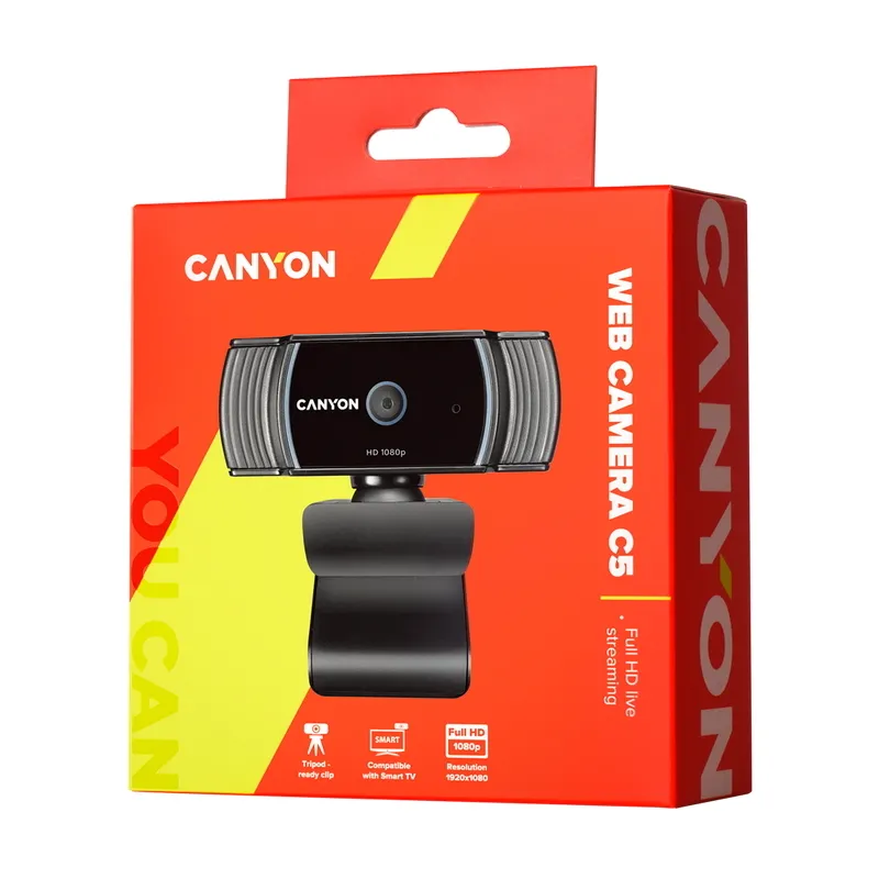 Cameră Web Canyon C5, Full-HD 1080P, Negru