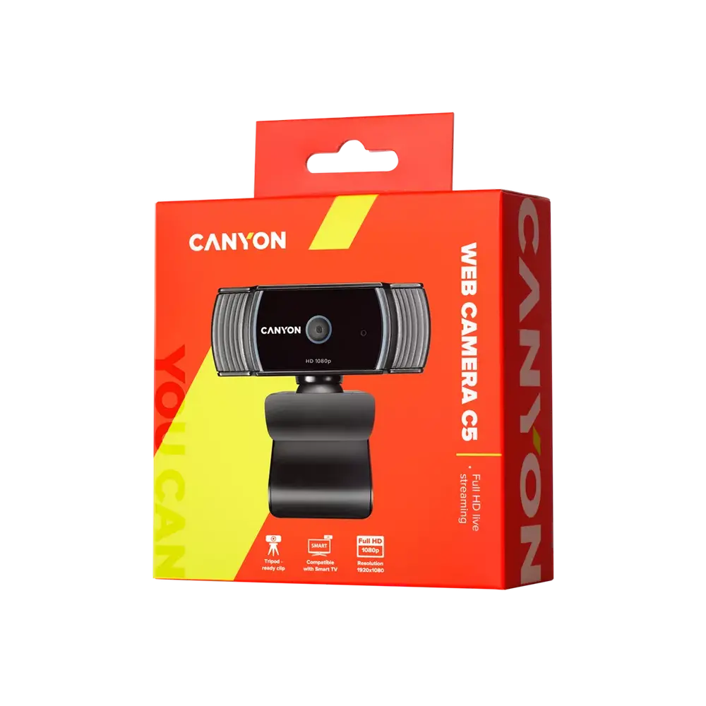 Cameră Web Canyon C5, Full-HD 1080P, Negru