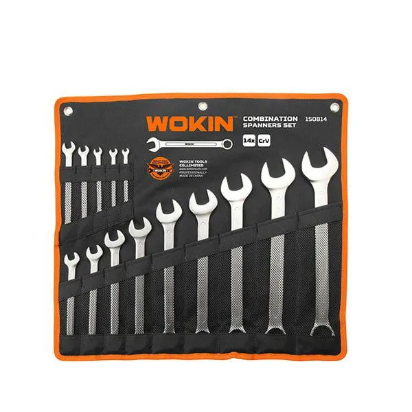 Set de 14 chei de piulite combinate Cr-V WOKIN 6-32 mm (Industrial)