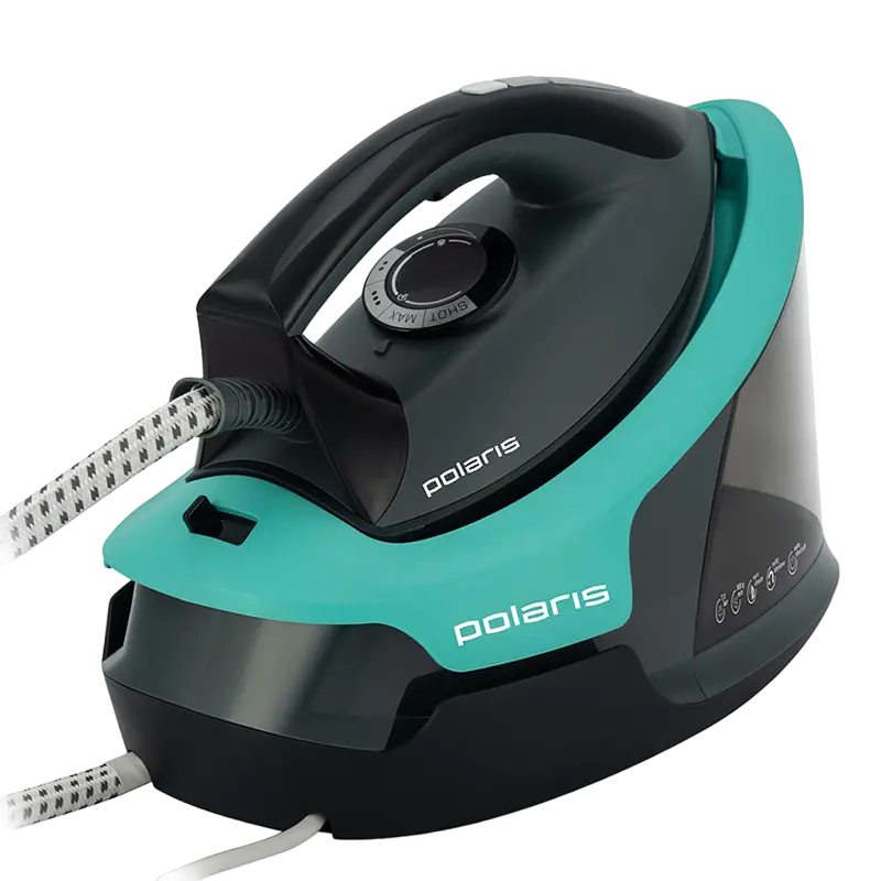 Fier de călcat cu generator de abur Polaris PSS7700K, 2800W, Turcoaz | Negru