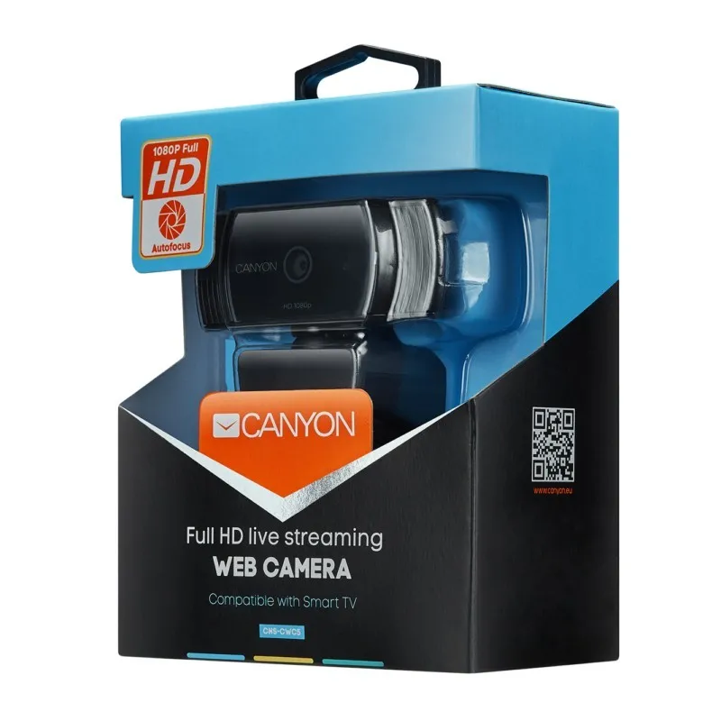 Cameră Web Canyon C5, Full-HD 1080P, Negru
