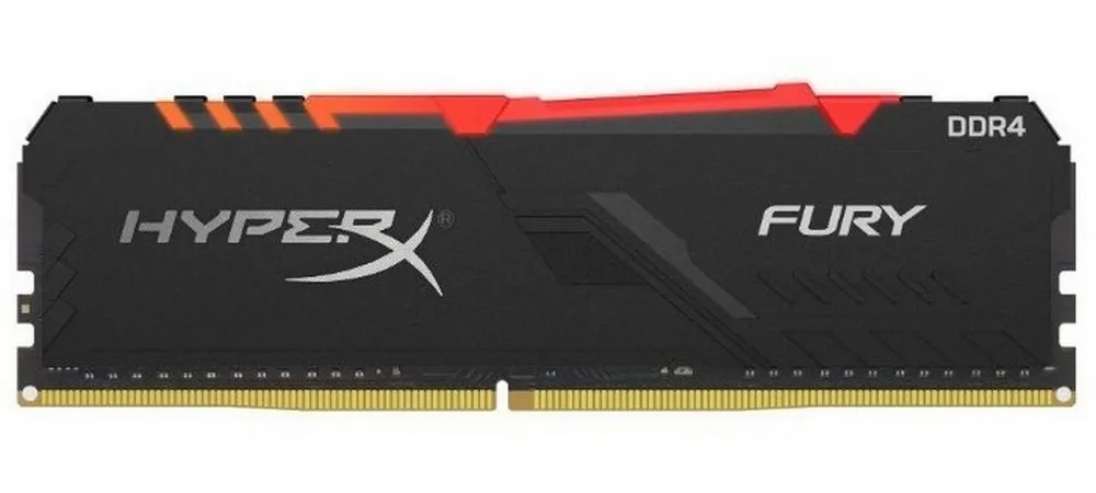 Оперативная память Kingston HyperX FURY RGB, DDR4 SDRAM, 3733 МГц, 8Гб, HX437C19FB3A/8
