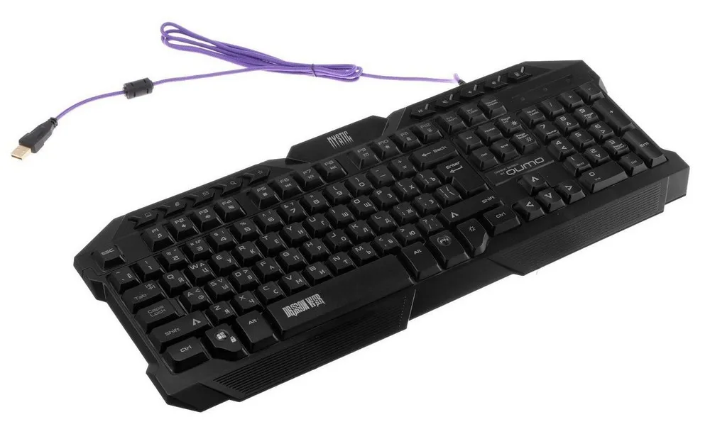 Клавиатура, мышь и коврик для мыши QUMO Mystic, Проводное, Чёрный