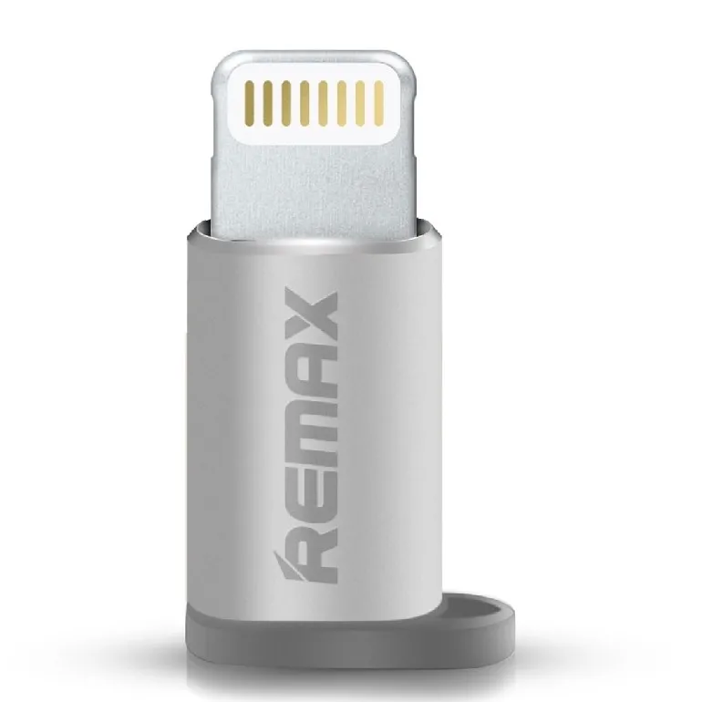 Адаптер USB Remax RA-USB2, Micro-USB/Lightning, Серебристый