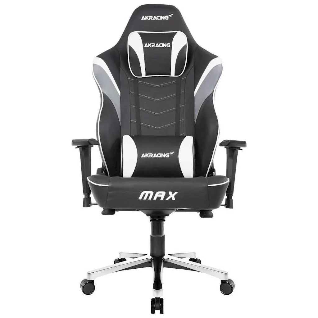 Scaun Gaming AKRacing MASTERS Max, PU piele, Alb