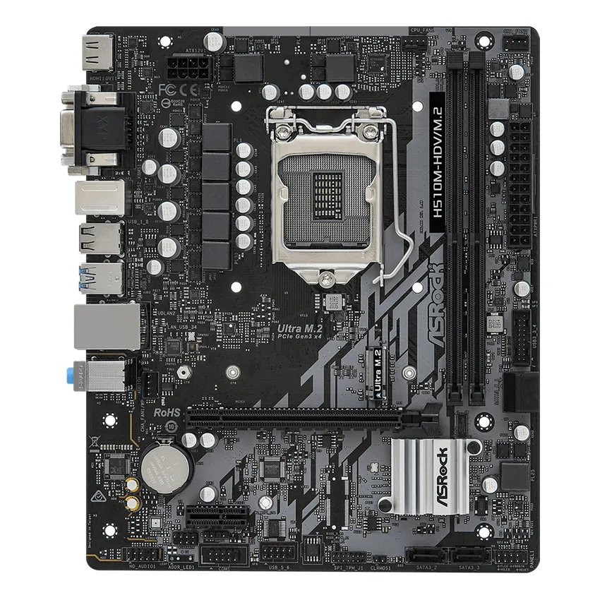 Материнская плата ASRock H510M-HDV/M.2, LGA1200, Intel H510, Micro-ATX