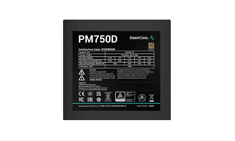 Sursă Alimentare PC Deepcool PM750D, 750W, ATX, Nemodular