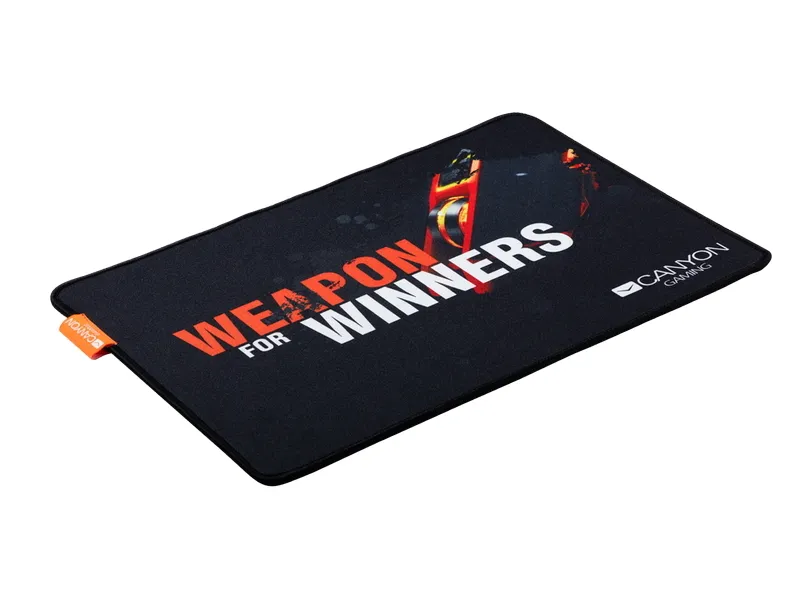 Gaming Mouse Pad Canyon MP-8, 500 x 420 x 3 mm, Anti-fraying stitching, Anti-slip rubber base, Black