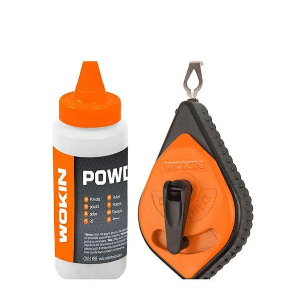 Set cu rola pentru trasare cu creta WOKIN 30m Rosie