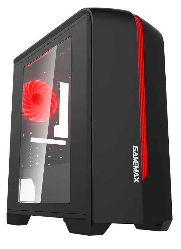 Carcasă PC Gamemax Centauri, Midi-Tower, ATX, Negru/Rosu