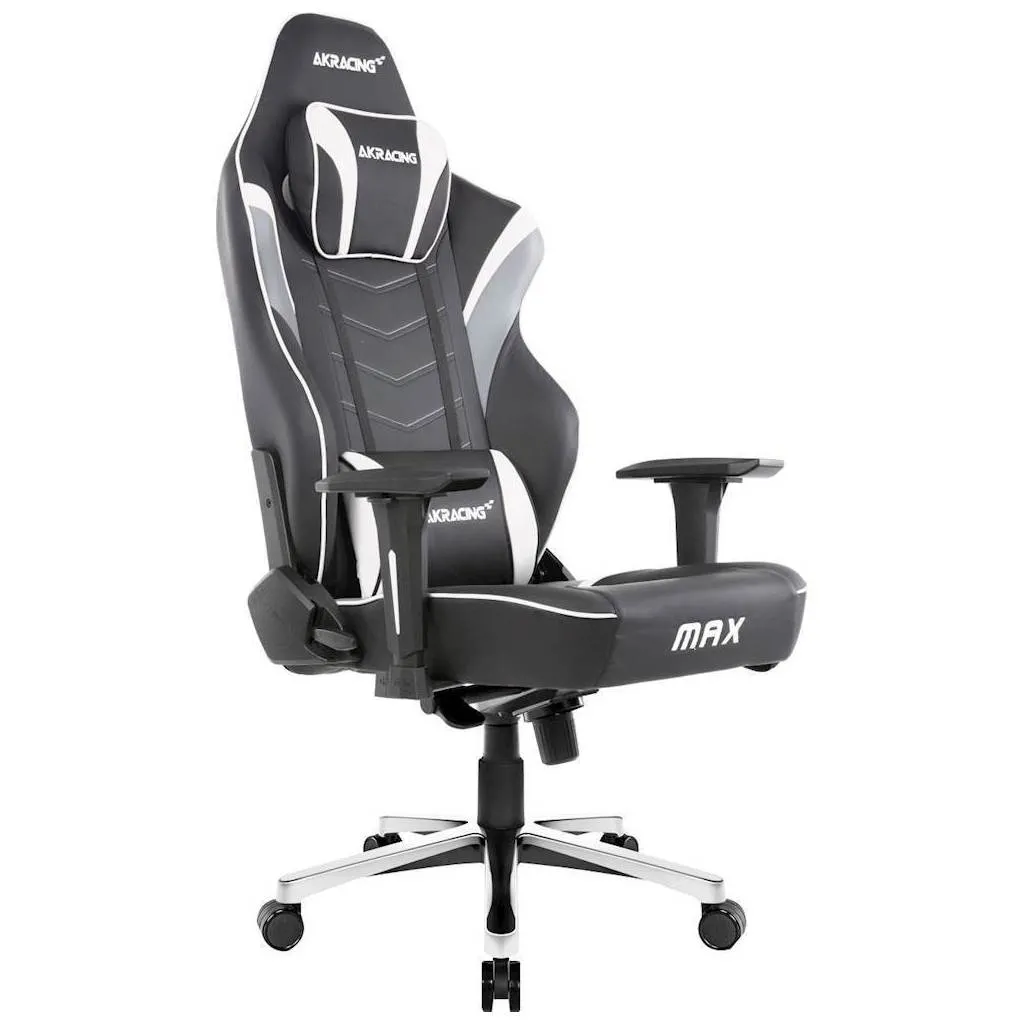 Scaun Gaming AKRacing MASTERS Max, PU piele, Alb