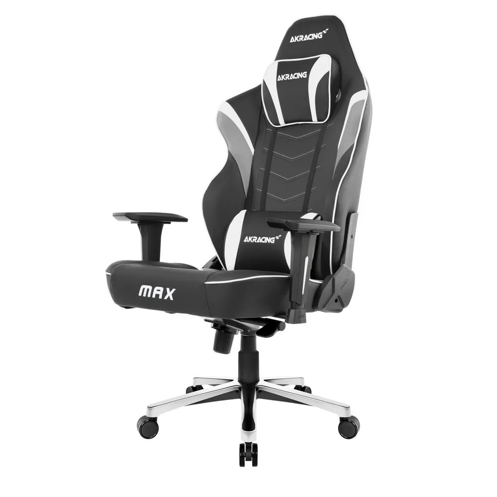 Scaun Gaming AKRacing MASTERS Max, PU piele, Alb