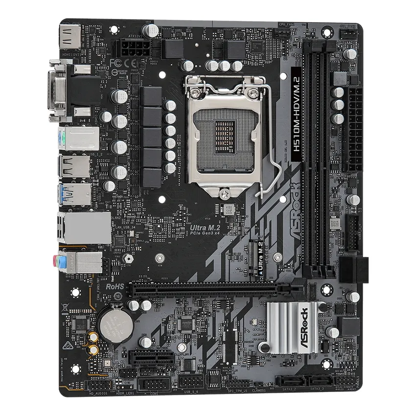 Материнская плата ASRock H510M-HDV/M.2, LGA1200, Intel H510, Micro-ATX