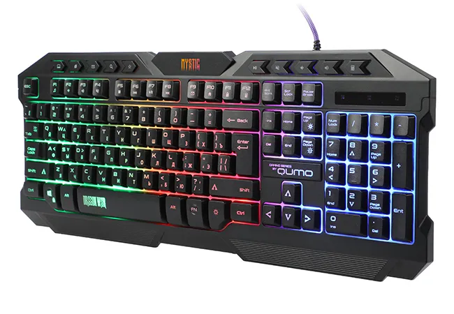 Клавиатура, мышь и коврик для мыши QUMO Mystic, Проводное, Чёрный