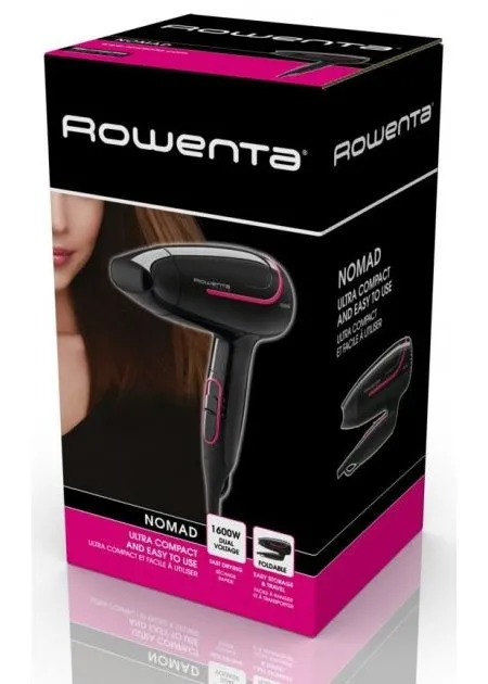 Компактный фен Rowenta Nomad CV3323F0, 1600 Вт, Чёрный
