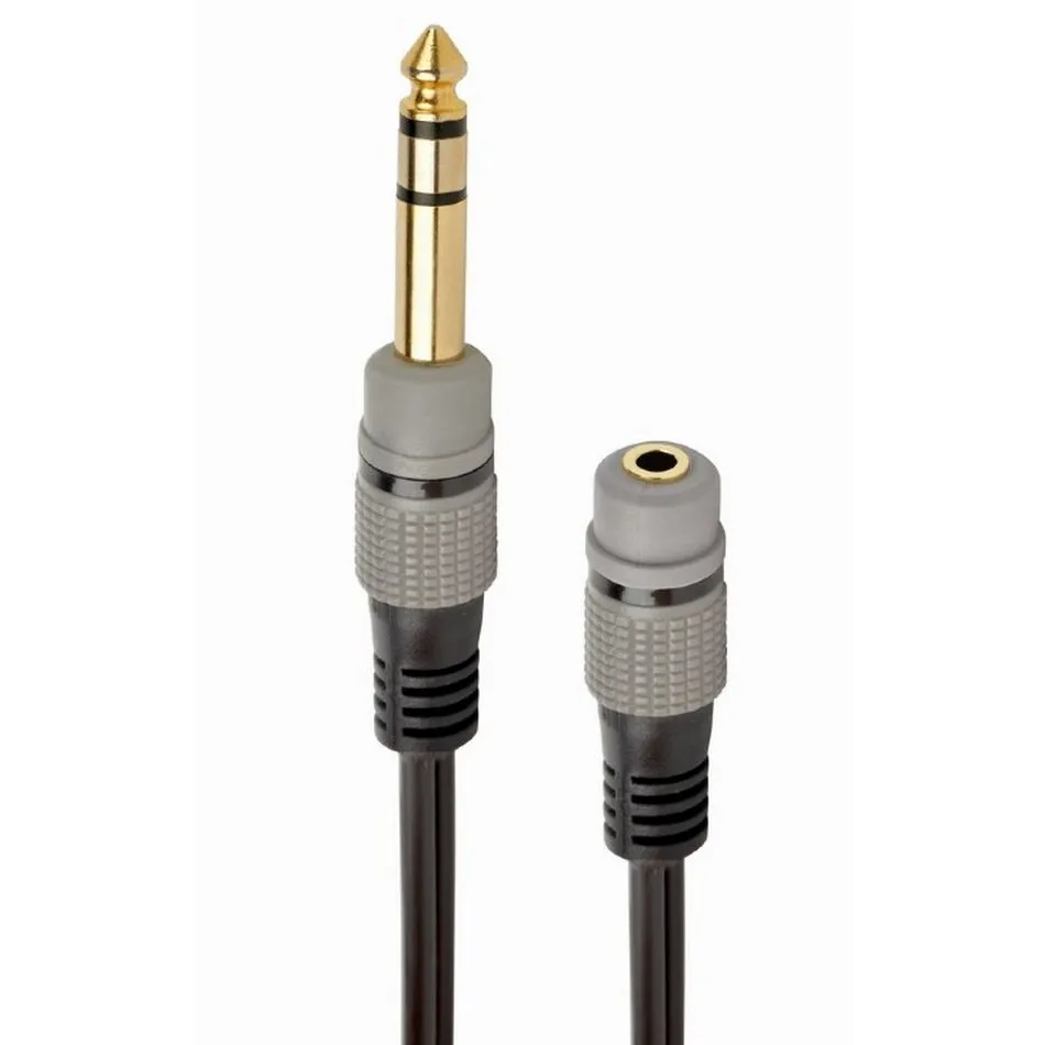 Audio Adaptor Cablexpert A-63M35F-0.2M, 3.5mm 3-pin (F) - 6.35mm 3-pin (M), 0,2m, Negru