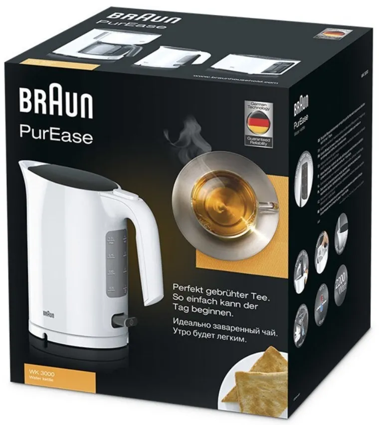 Электрочайник BRAUN WK3000WH, Белый