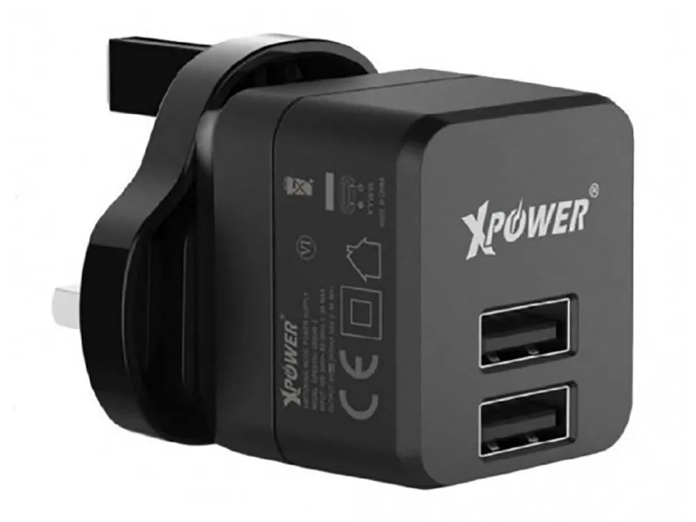 Зарядное устройство Xpower Charger, 2USB, 2.4A, Чёрный