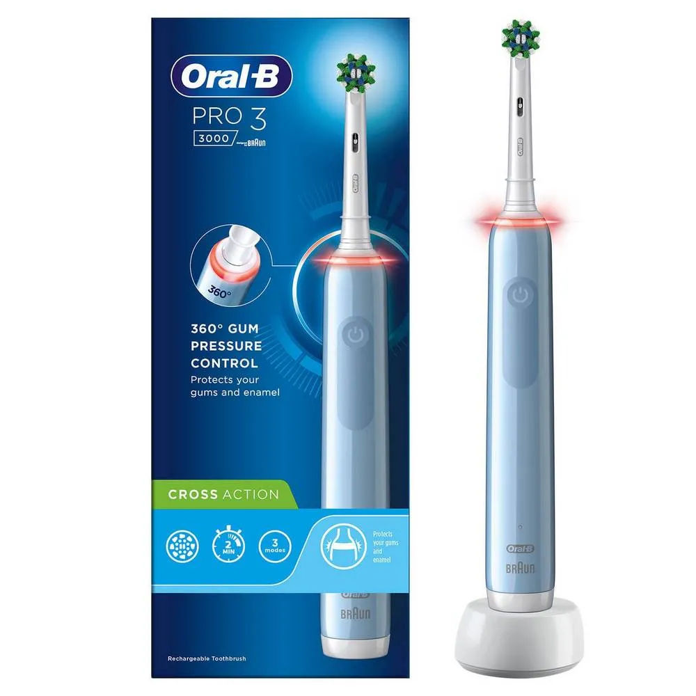 Электрическая зубная щетка Oral-B PRO 500 3D, Белый Синий