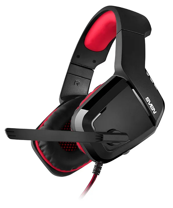 Căști gaming SVEN AP-G858MV, Cu fir, Negru/Roșu