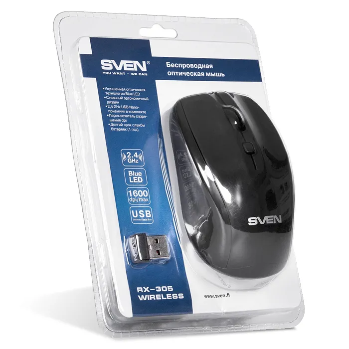 Mouse Wireless SVEN RX-305, Negru