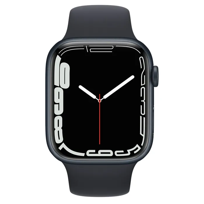 Ceas inteligent Apple Watch Series 7 GPS, 41mm, Carcasă din aluminiu cu banda sport Midnight