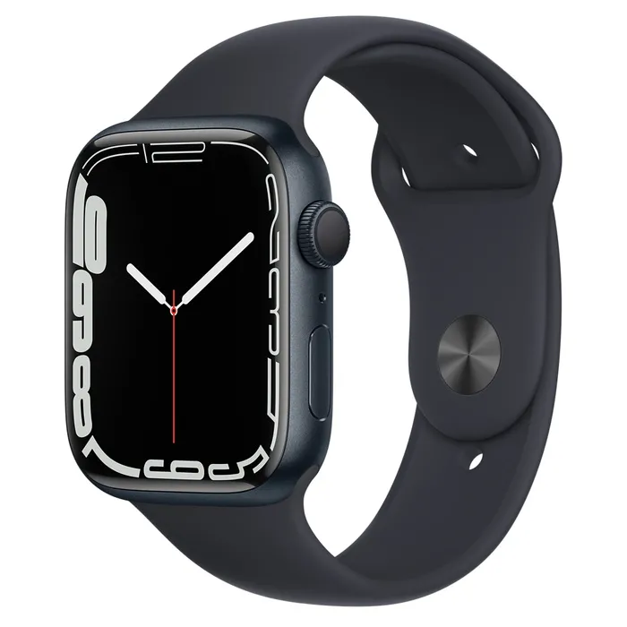 Ceas inteligent Apple Watch Series 7 GPS, 41mm, Carcasă din aluminiu cu banda sport Midnight